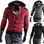 Korean Style Leisure Splicing Zip-up Hoodie Hoody Cardigan O