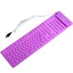 Foldable USB2.0 Waterproof 115-Key Silicone QWERT Keyboard w