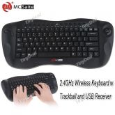 (MCSAITE) Slim Wireless Keyboard 2.4GHz Multimédia com Track